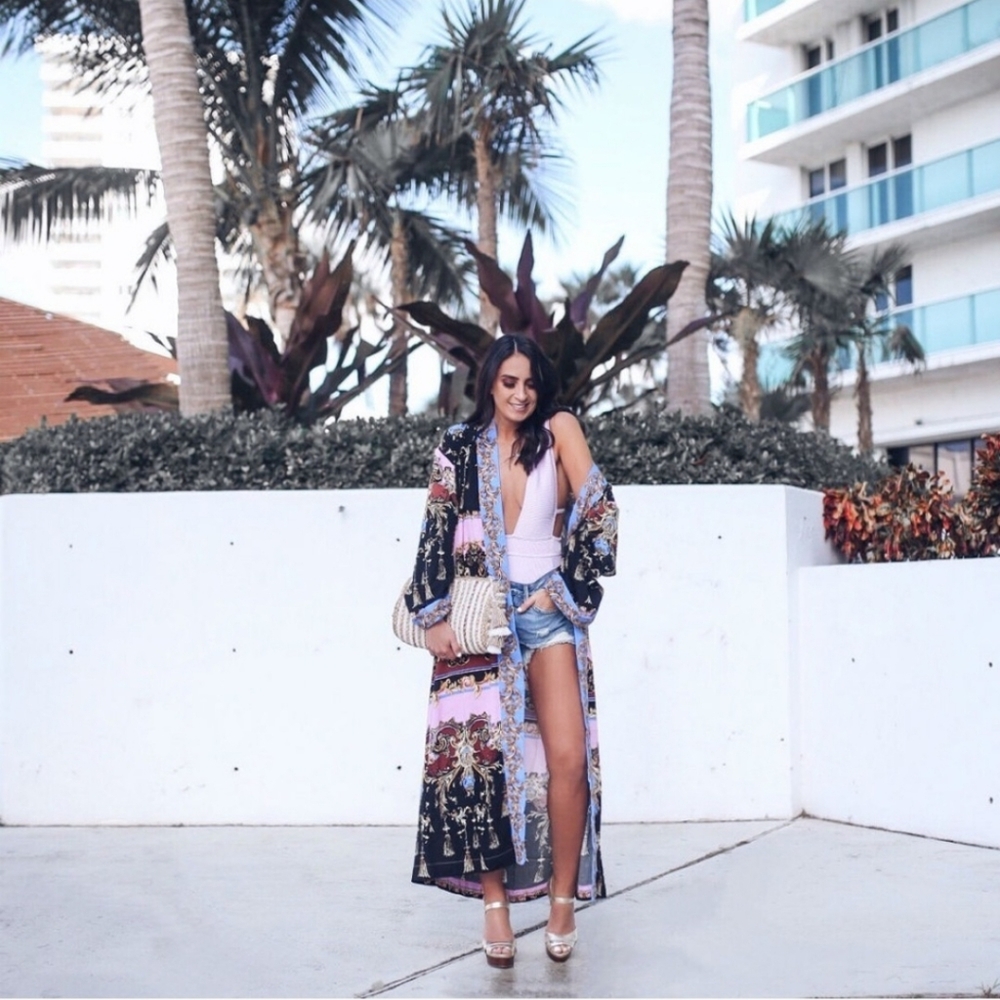 Free People Intimately Let’s Dance Printed Maxi Kimono Duster - Picture 9 of 14